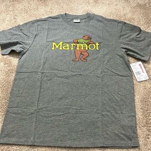 MARMOT men’s tee size large - “leaning Marty” NWT